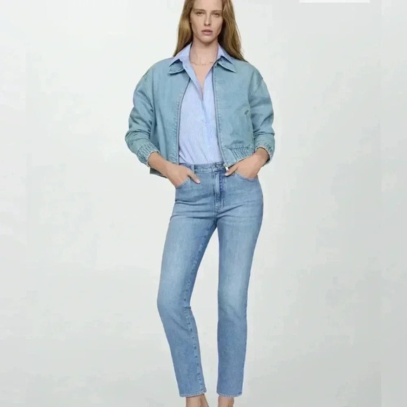 MNG Mango Claudia High Waist Cropped Length Jeans Size 12 NWT - Picture 10 of 10